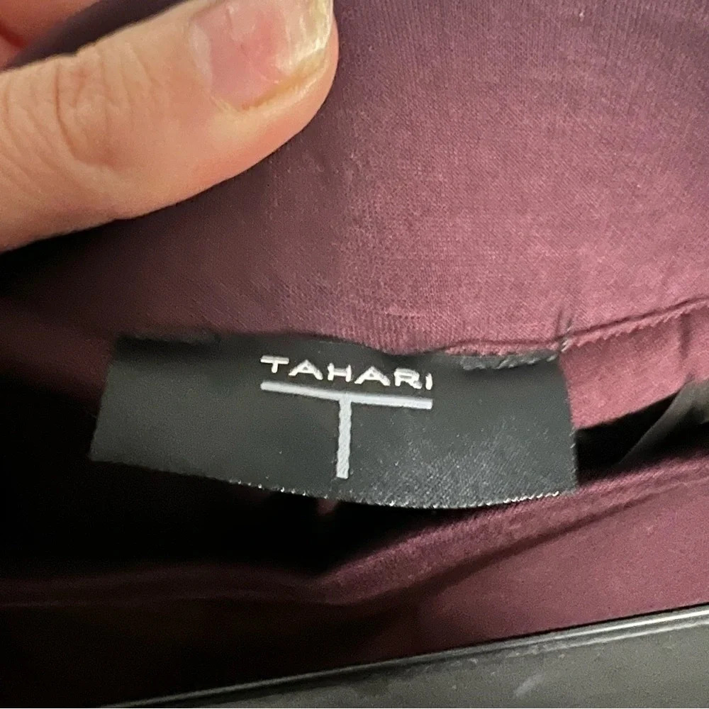 Tahari | Burgundy High Rise Pull-On Ponte Pant (S) - Picture 6 of 9